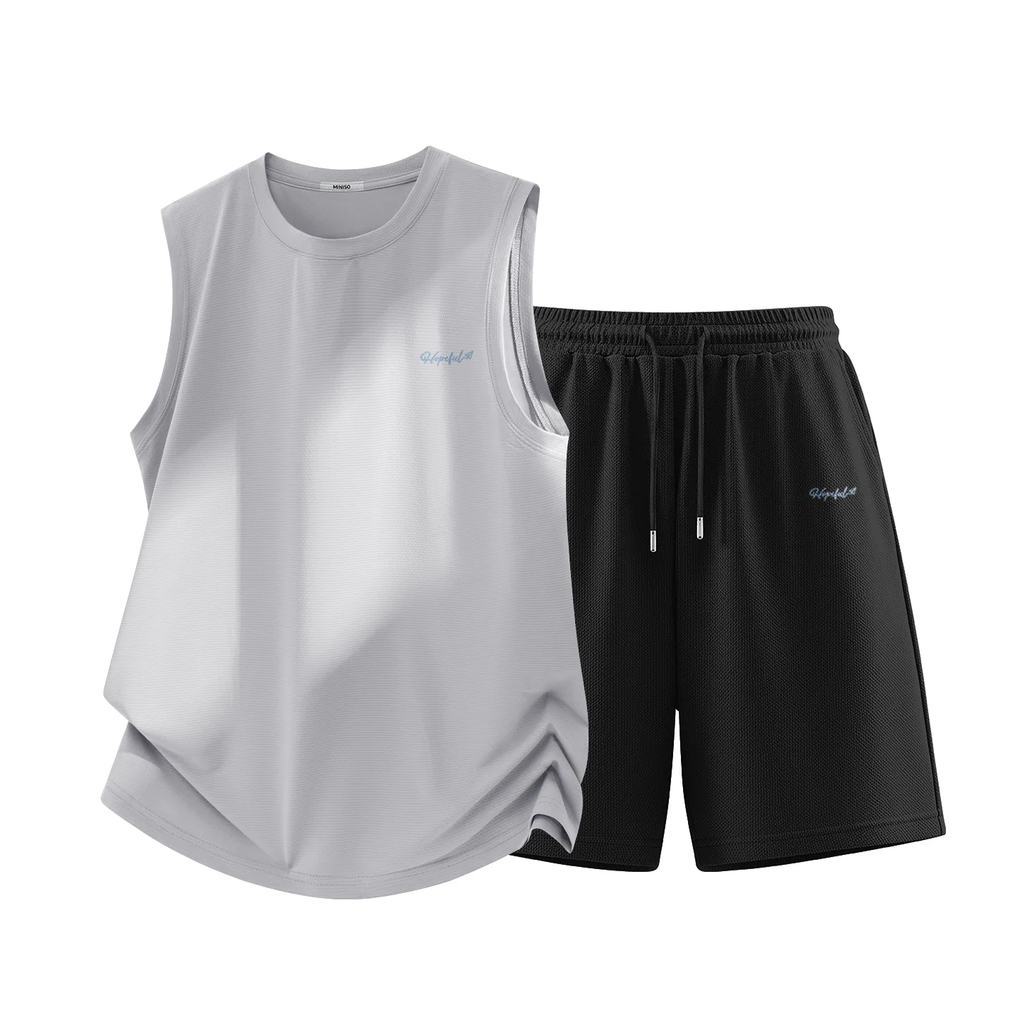 Детский спортивный костюм Flying Towards Hope Pants Logo MINISO, Light Gray+Black