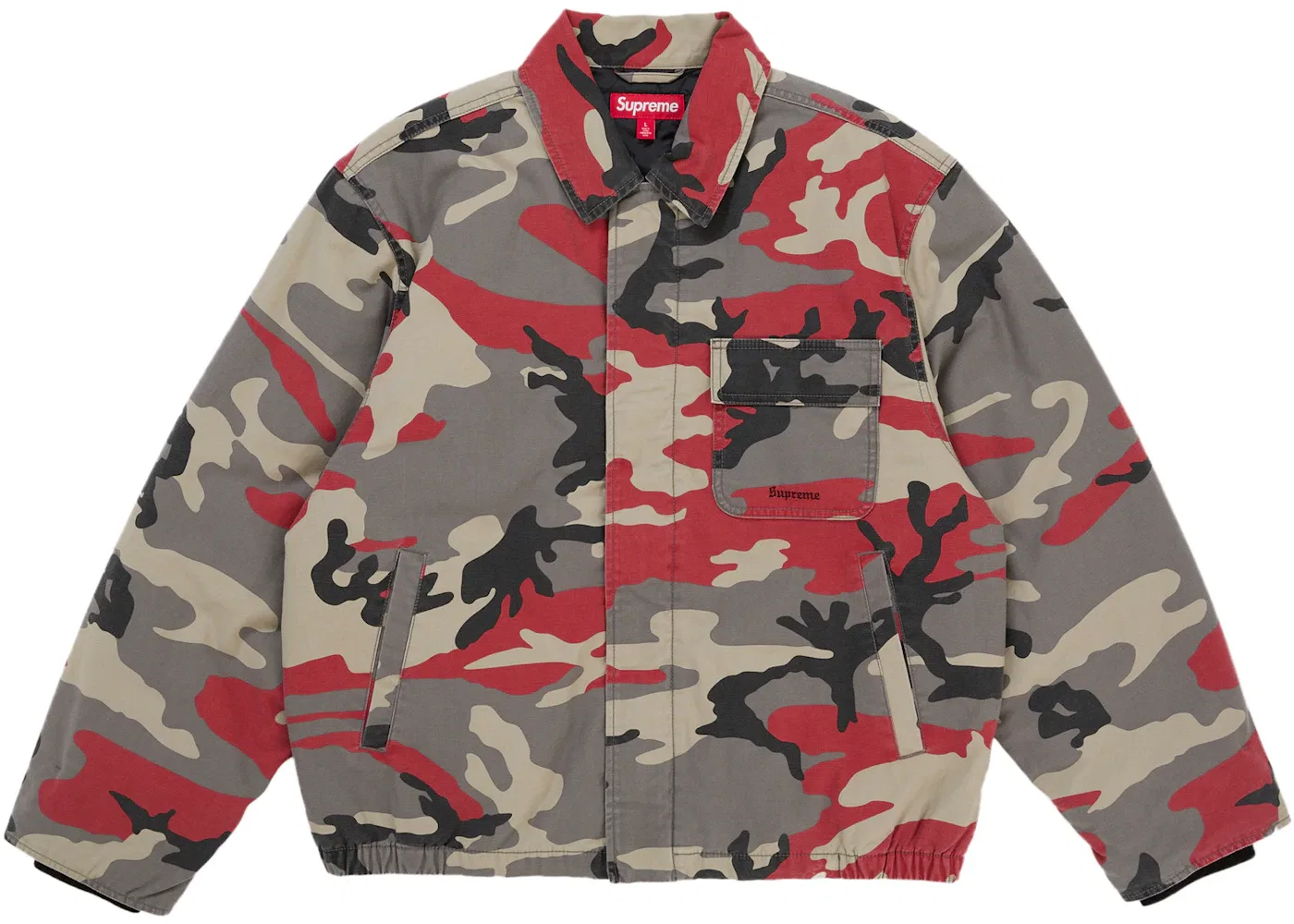 Мужская куртка Cordura Twill Utility с принтом Supreme, Red Camo