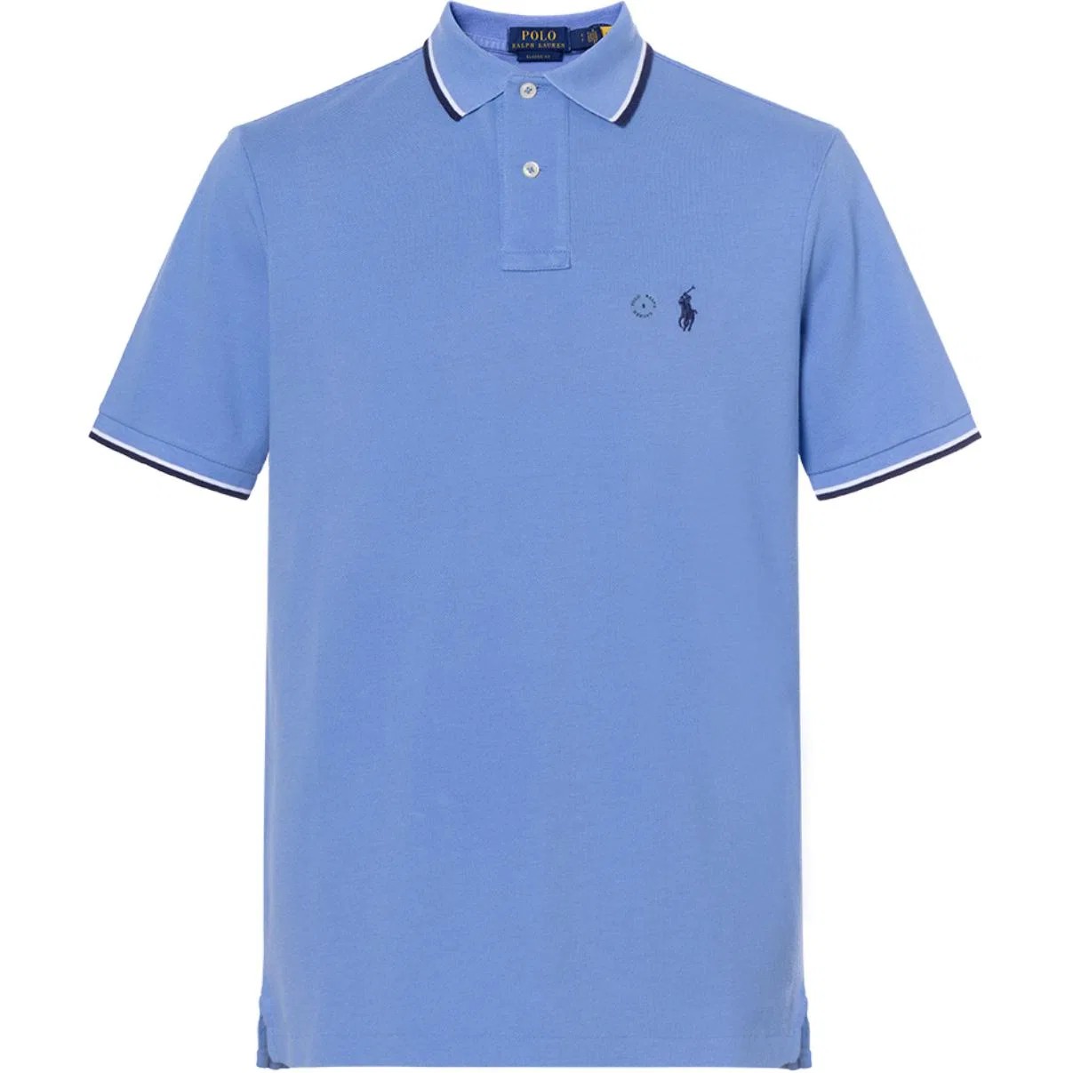 Мужская футболка-поло с коротким рукавом хлопковая Polo Ralph Lauren, Blue & Marine Blue
