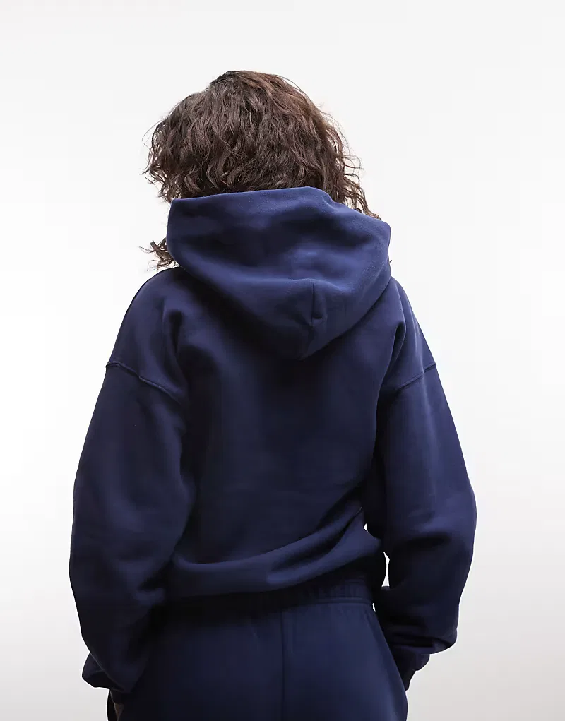 Толстовка Nike Studio Fleece средней плотности, свободного кроя, темно-синий — фото 4