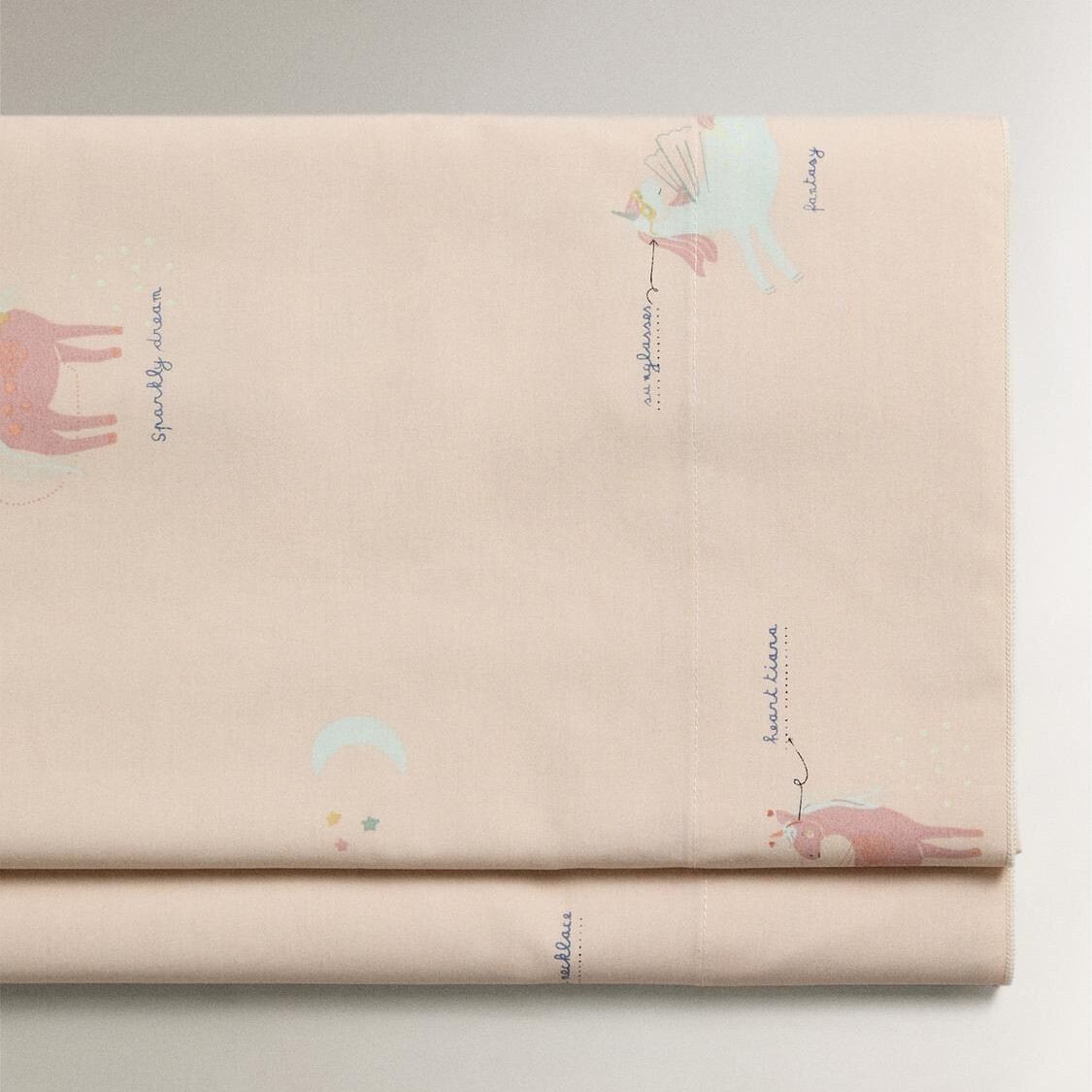 

Детская плоская простыня Zara Home Unicorn, розовый