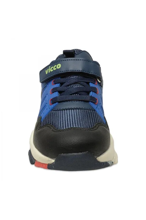 Детские спортивные кроссовки для девочек с липучками Vicco, Navy/Navy — фото 3