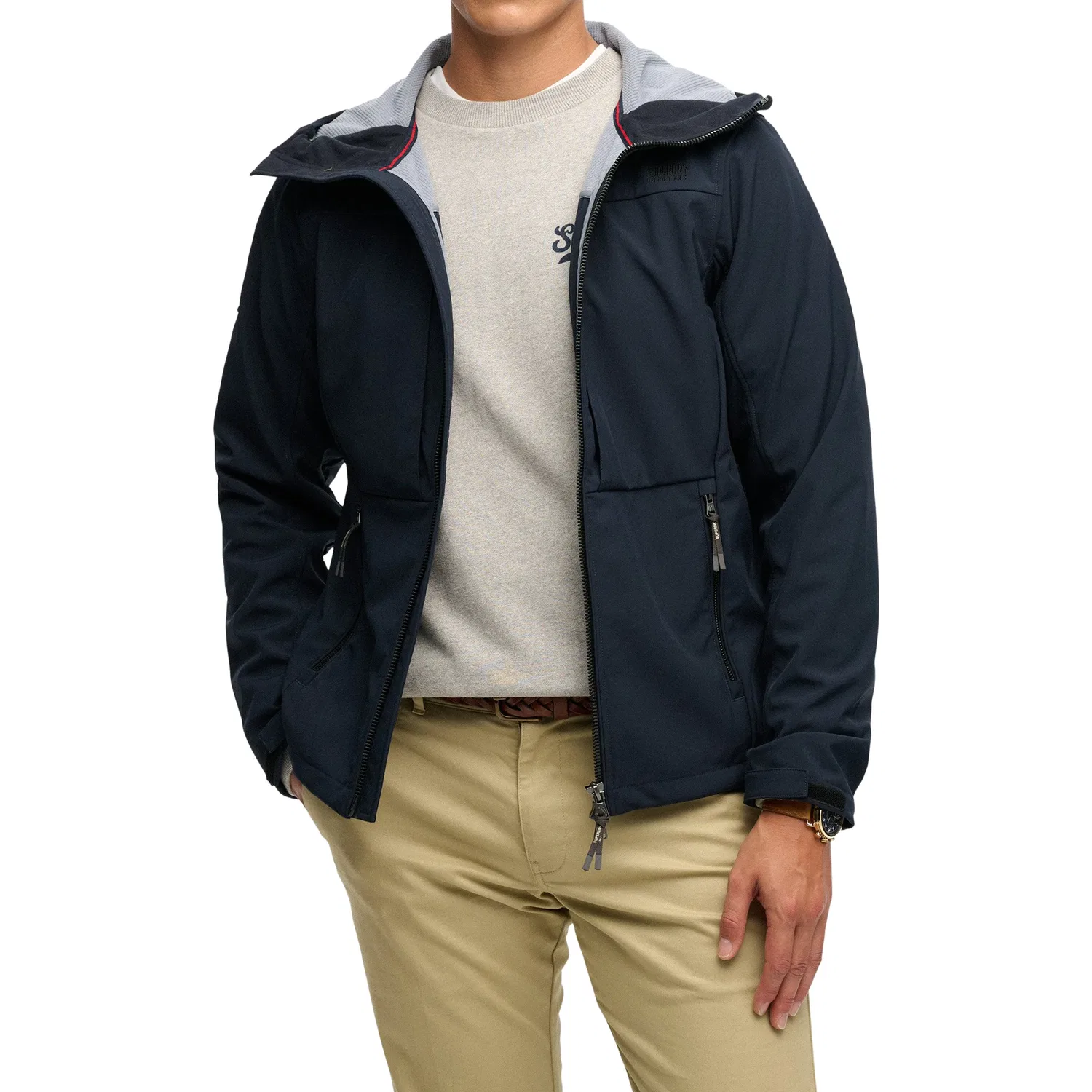 Мужская куртка софтшелл капюшон Trekker Superdry, Blue — фото 3