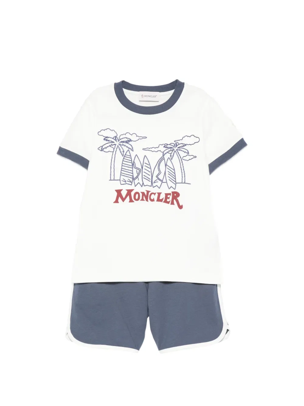 Комплект шорт с логотипом (два комплекта) Moncler Enfant, белый