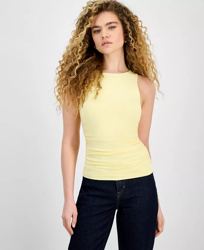 

Женский облегающий топ Second Skin с драпировкой Bar III, желтый