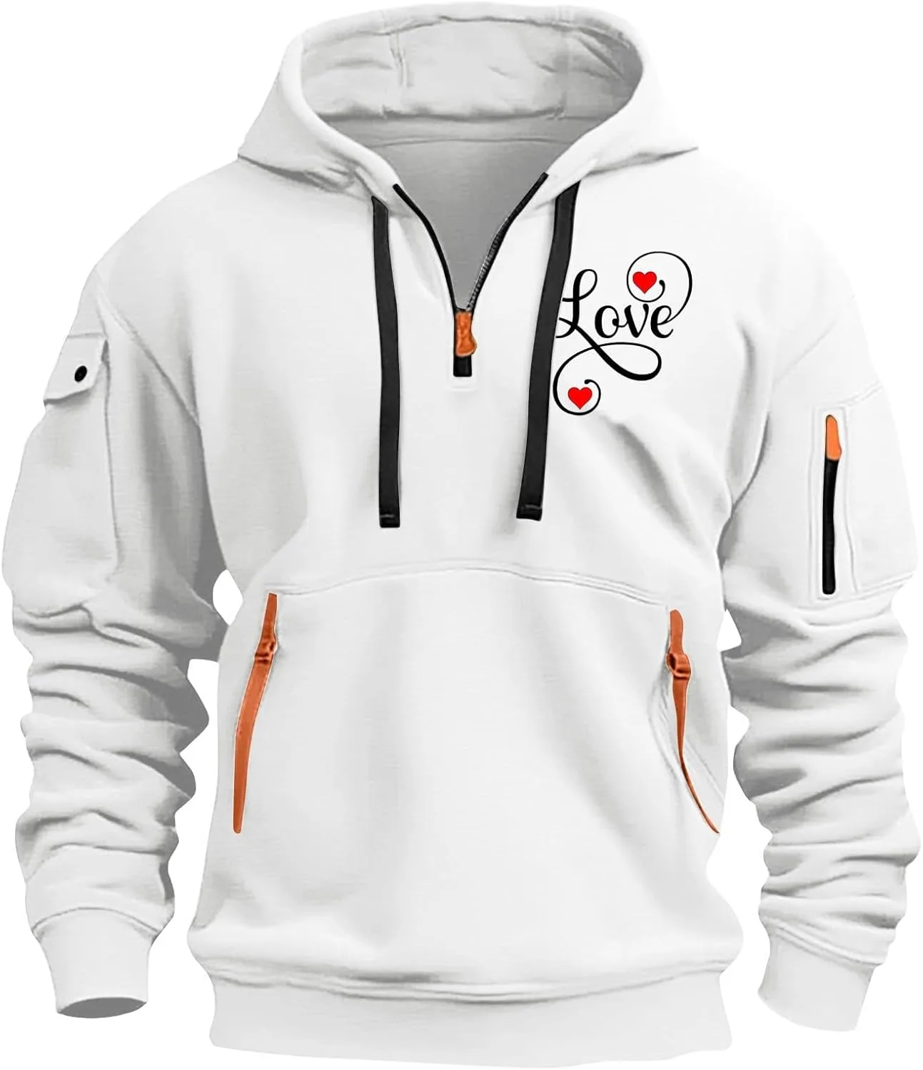 

Мужской худи с четвертью молнии, длинным рукавом и мягкими карманами Cheyubny