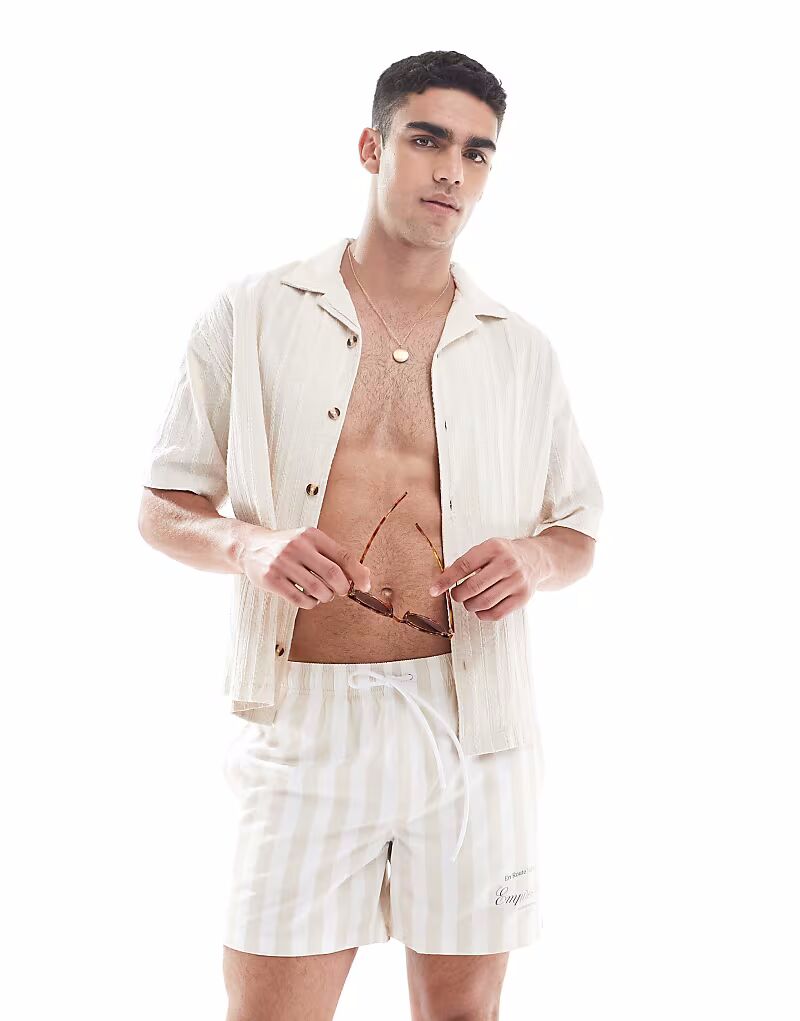 

Плавки-шорты в полоску цвета камня Cotton On