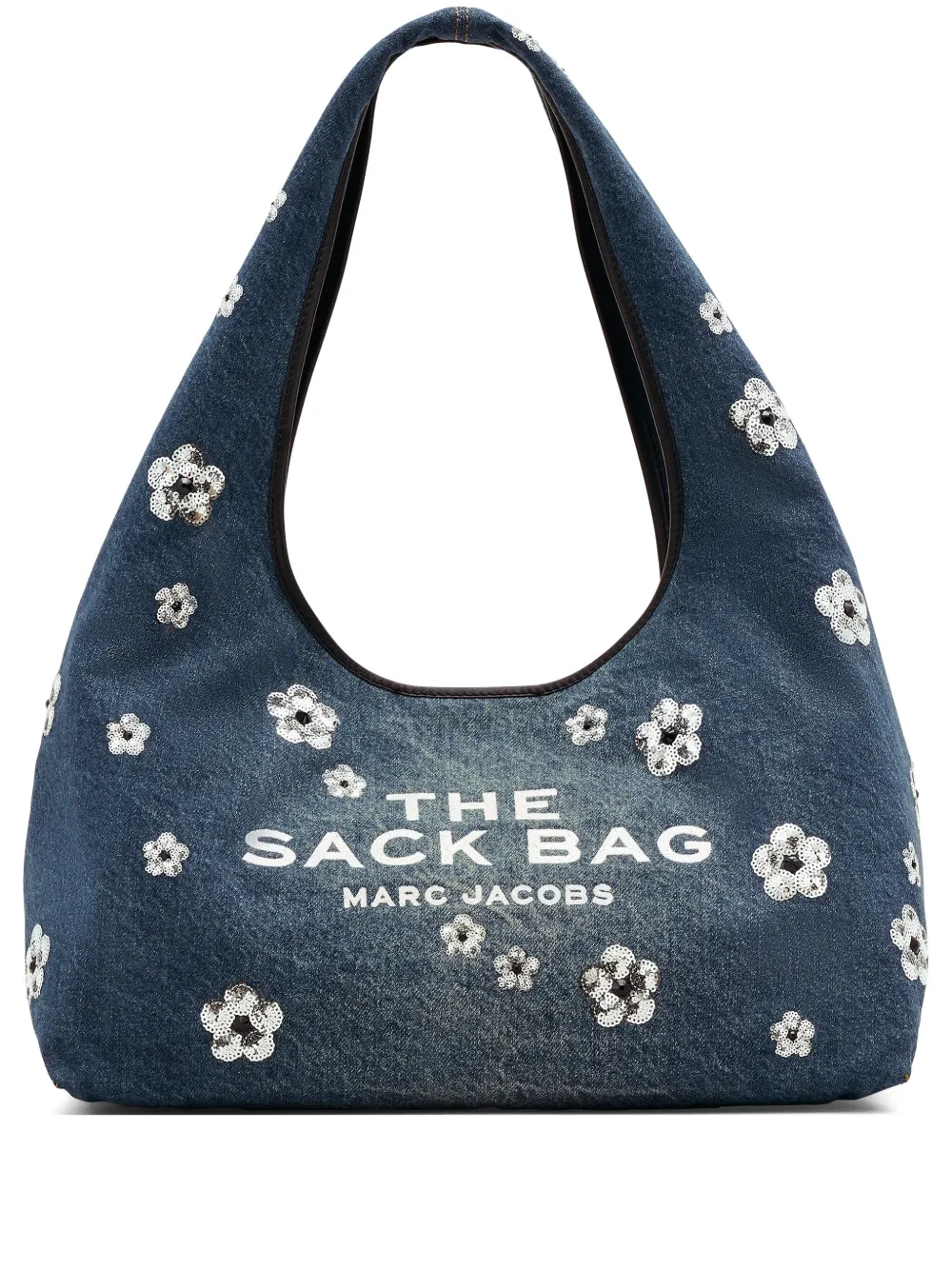 

Сумка-тоут The Sequin Daisy Denim Sack MARC JACOBS, синий