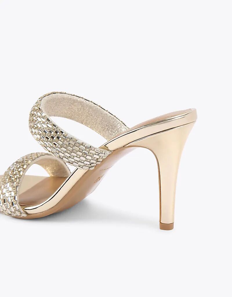Босоножки KG Kurt Geiger Fleur на каблуке-мюле в золотом цвете — фото 4