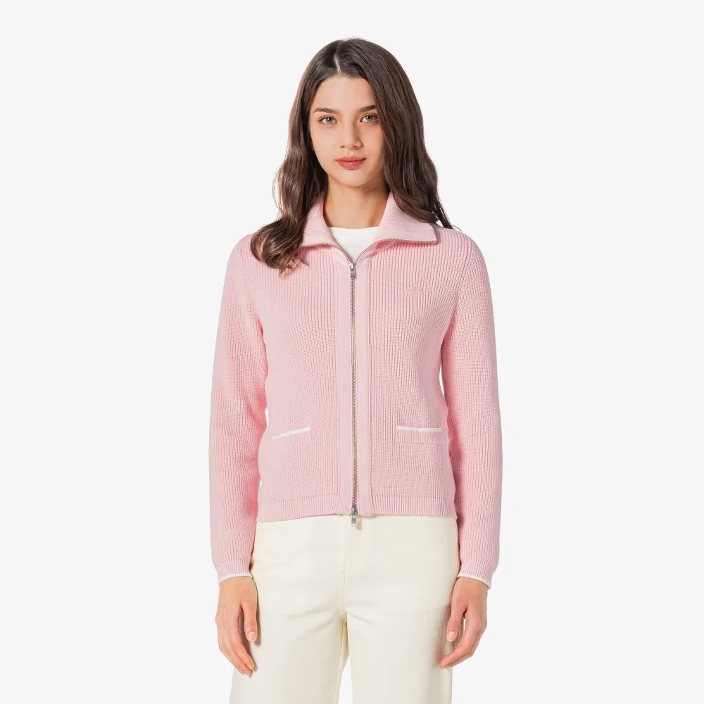 Кардиган Lacoste вязаный на молнии, светло-розовый — фото 4