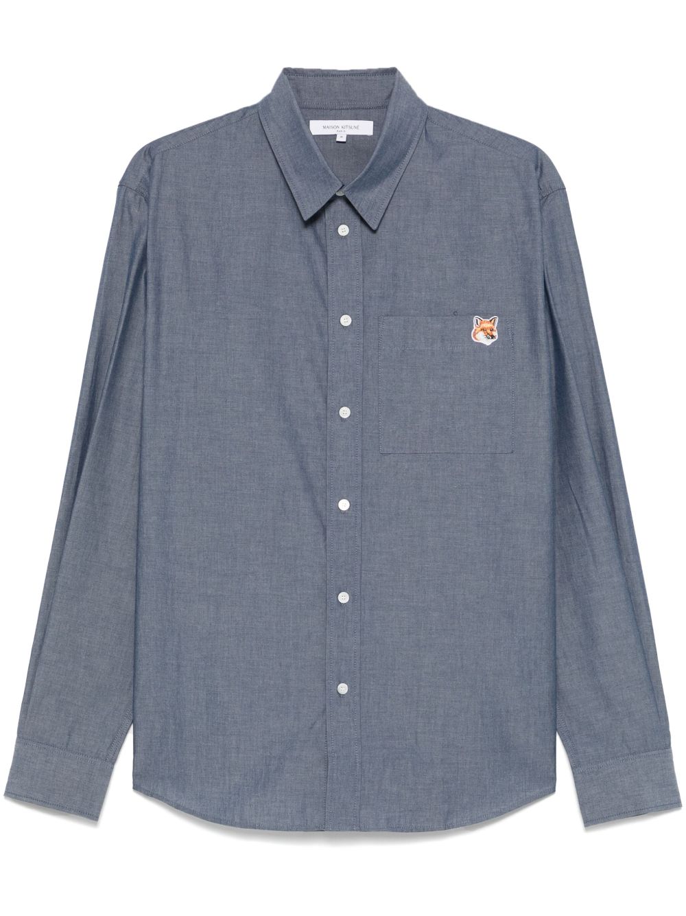 

Мужская рубашка Maison Kitsune синего цвета