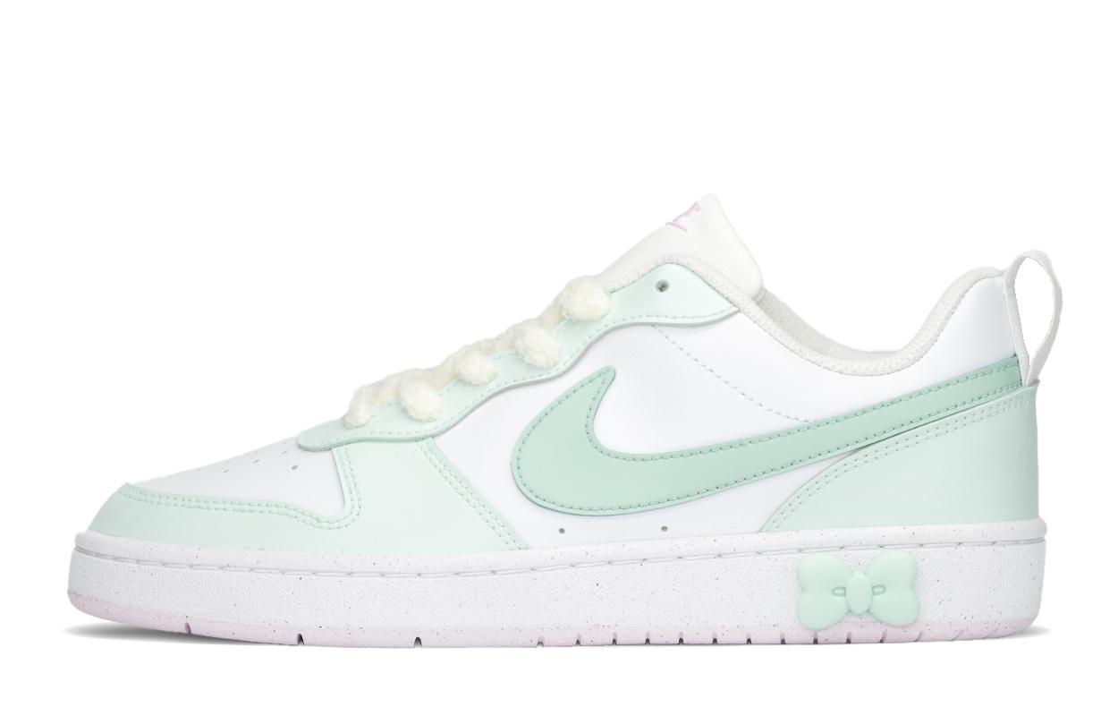 

Nike Court Borough Low устойчивые к скольжению устойчивые к истиранию низкие детские скейтбординг кроссовки Mint Green для подростков