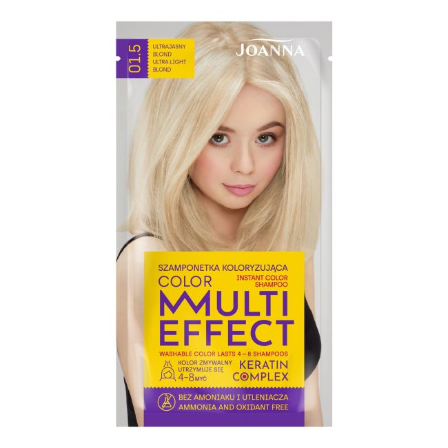 

Многоцветный шампунь для окрашивания волос Joanna, цвет 01.5 ultra light blond, 35 гр