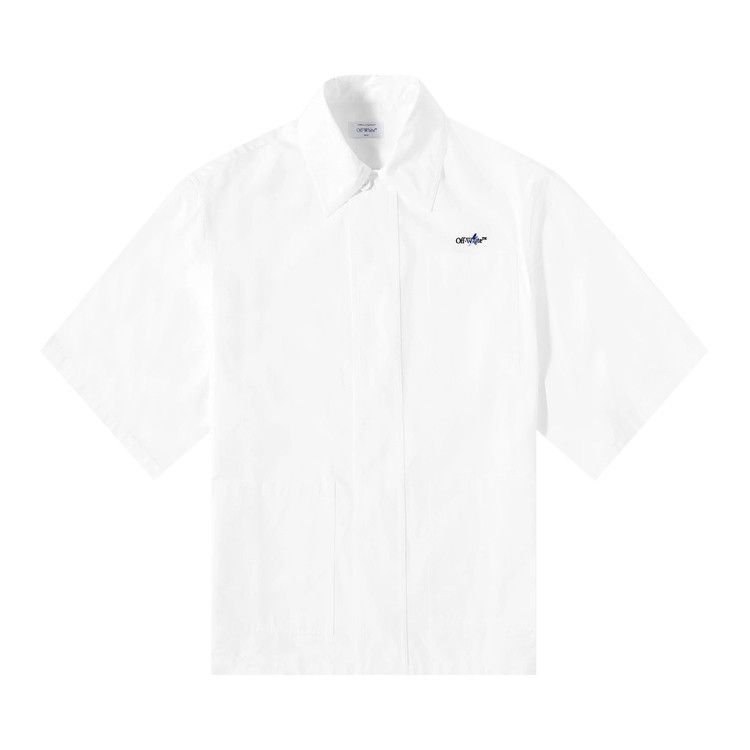 

Рубашка Off-White Embroidered Short-Sleeve Shirt, White/Black