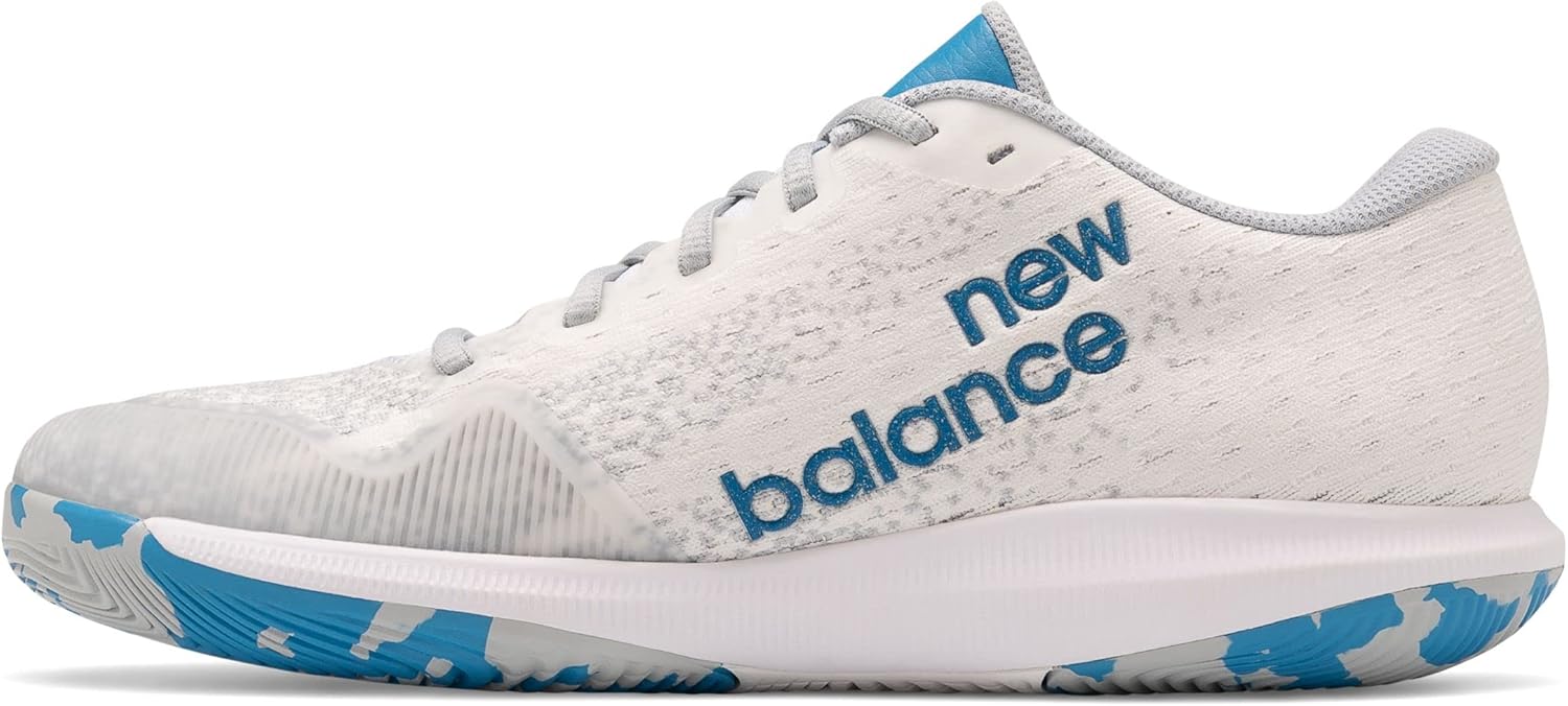 Мужские теннисные кроссовки New Balance FuelCell 996 V4 для жесткого корта, белый/желтый — фото 4