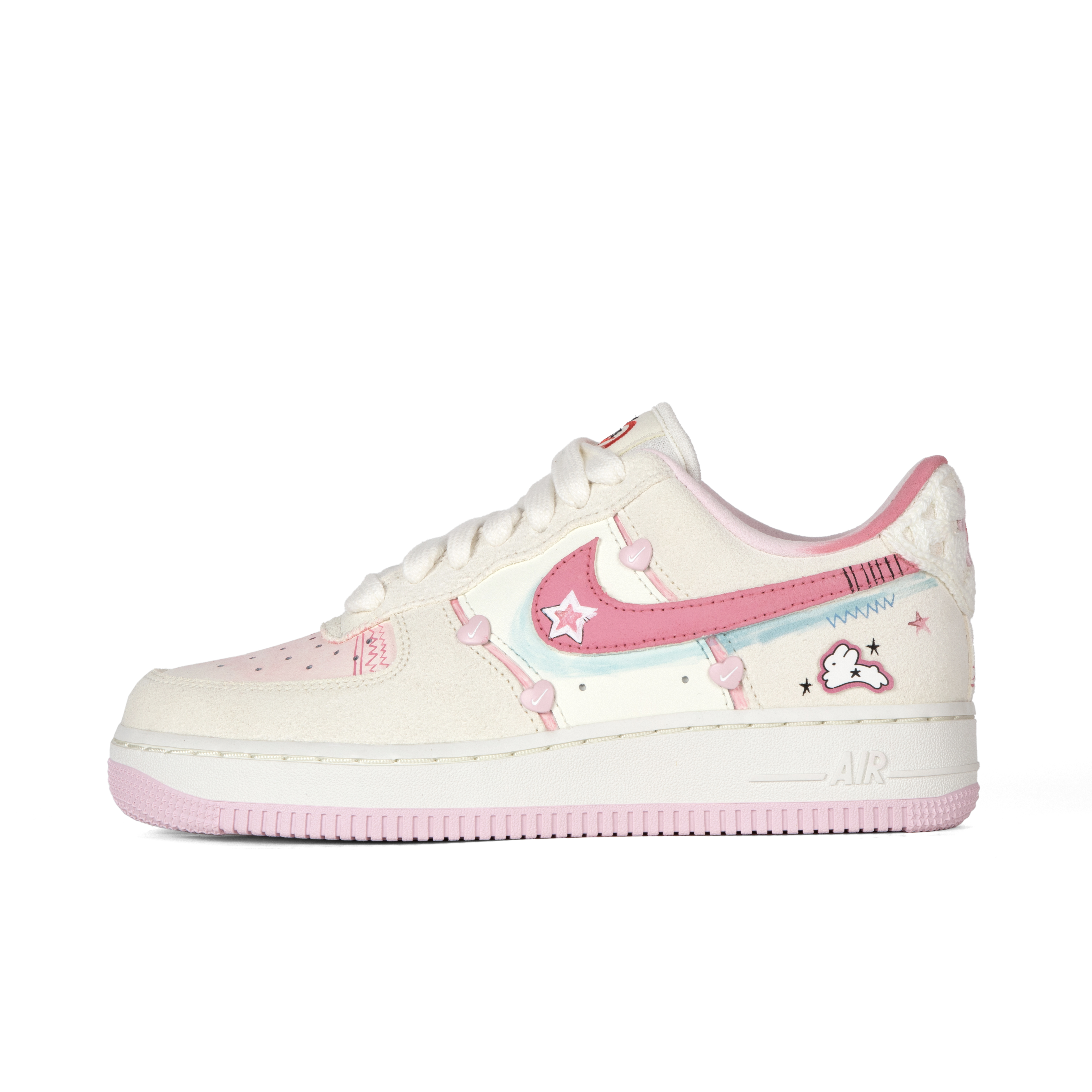Nike Кроссовки для скейтбординга Air Force 1 с защитой от скольжения, женские, бежево-розовые