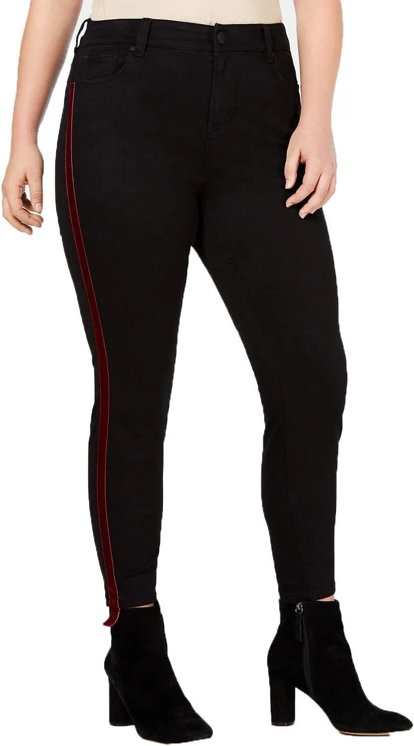 

Celebrity Pink модные плюс сайз бархатные бейсбольные полосатые скинни джинсы