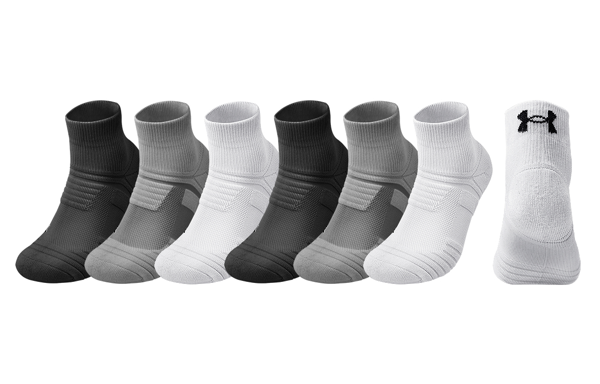 

Средние хлопковые носки Unisex 3/6 Double Under Armour, черный+белый+серый(6 Pack)