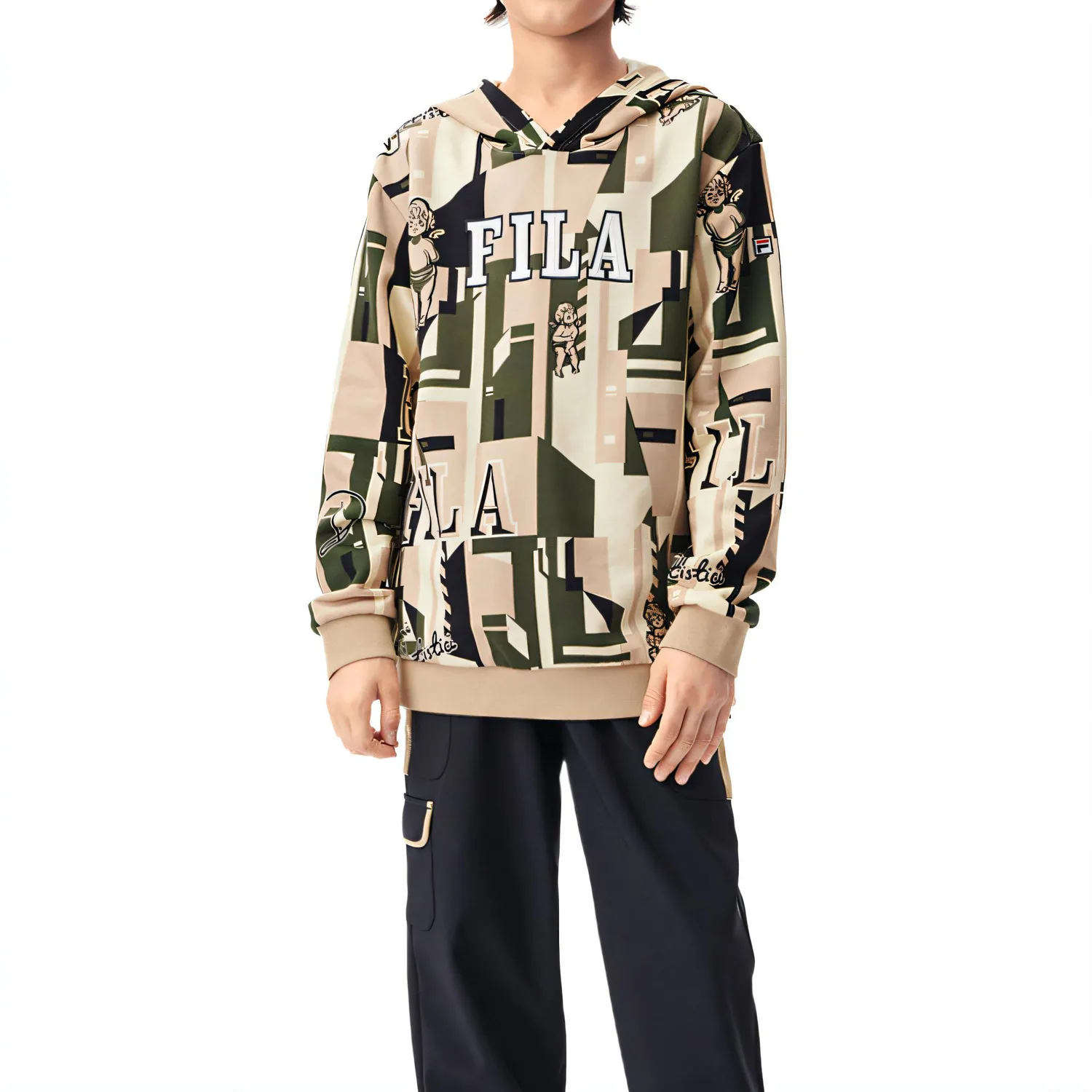 Детский худи с капюшоном FILA KIDS, экрю