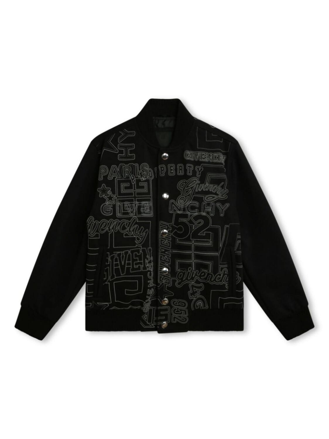 

Givenchy Kids бомбер с вышитым логотипом, черный