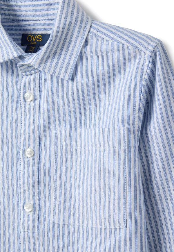 Рубашка в полоску стандартного кроя Ovs, White Light Blue — фото 3