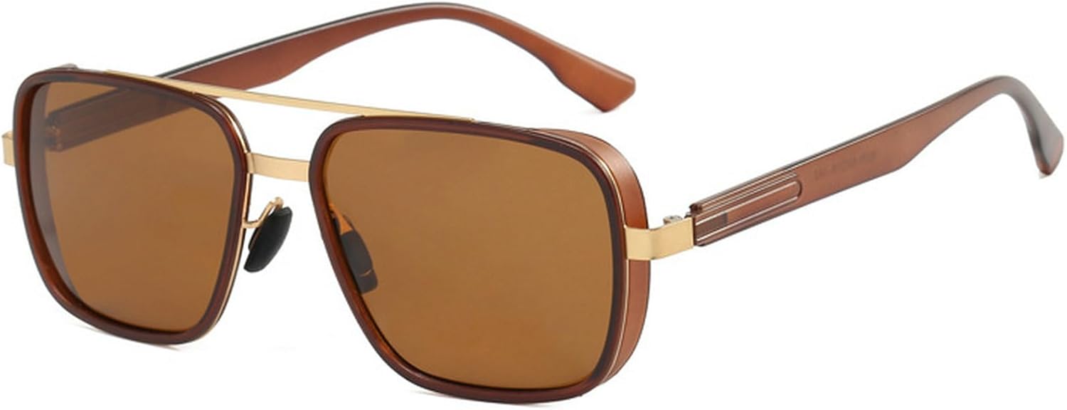 

Ретро-солнцезащитные очки с двойной перемычкой квадратной формы для женщин и мужчин, модные очки-пилот, трендовые оттенки 2025 года, женские солнцезащитные очки mincl, C1