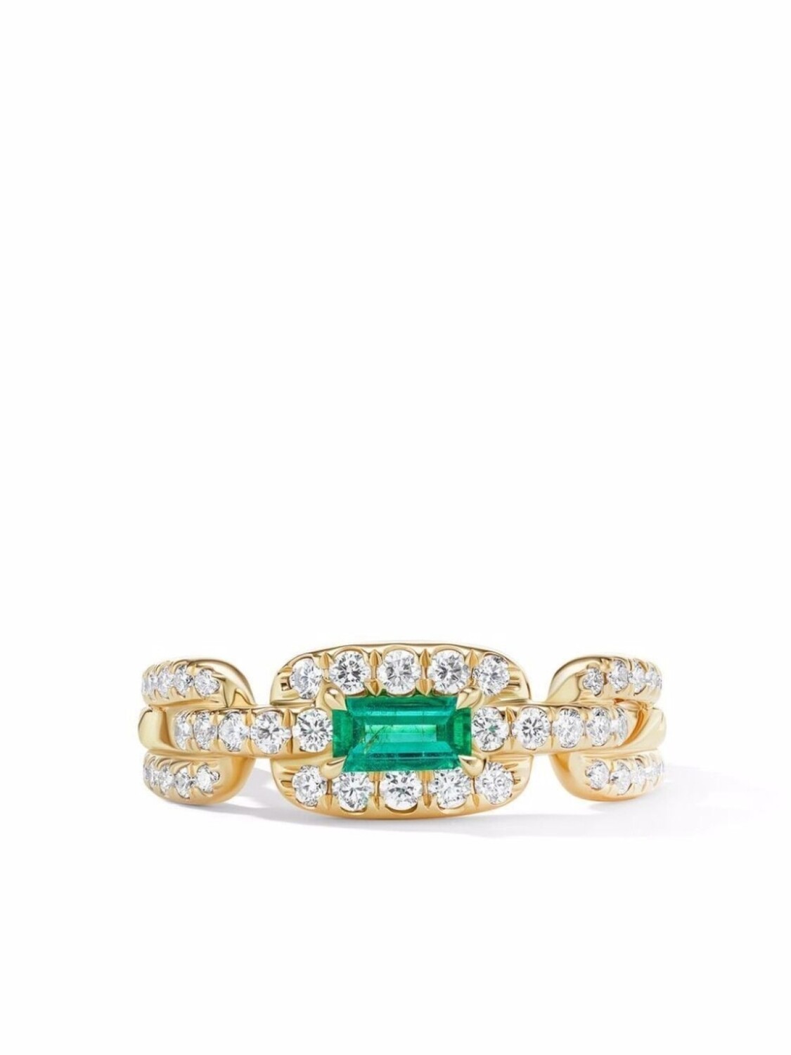 

Кольцо Stax из желтого золота с бриллиантами и изумрудом David Yurman, золотой