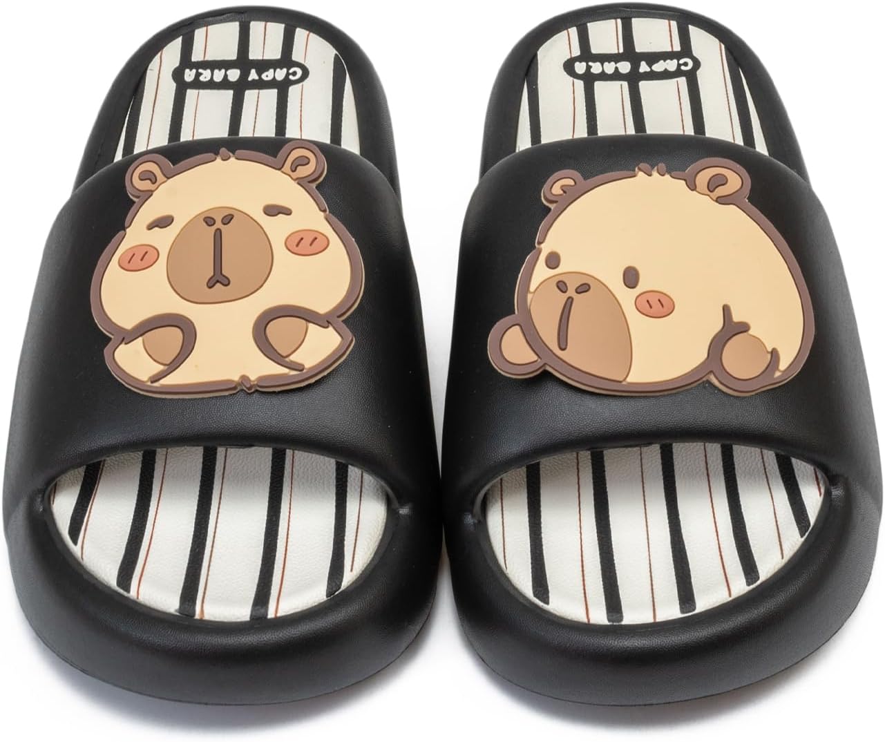 

Шлепанцы с милым животным HORMAUWORD Капибара для женщин и мужчин, летние легкие сандалии с противоскользящей подошвой, открытый носок, для душа/ванной/бассейна/пляжа, черный