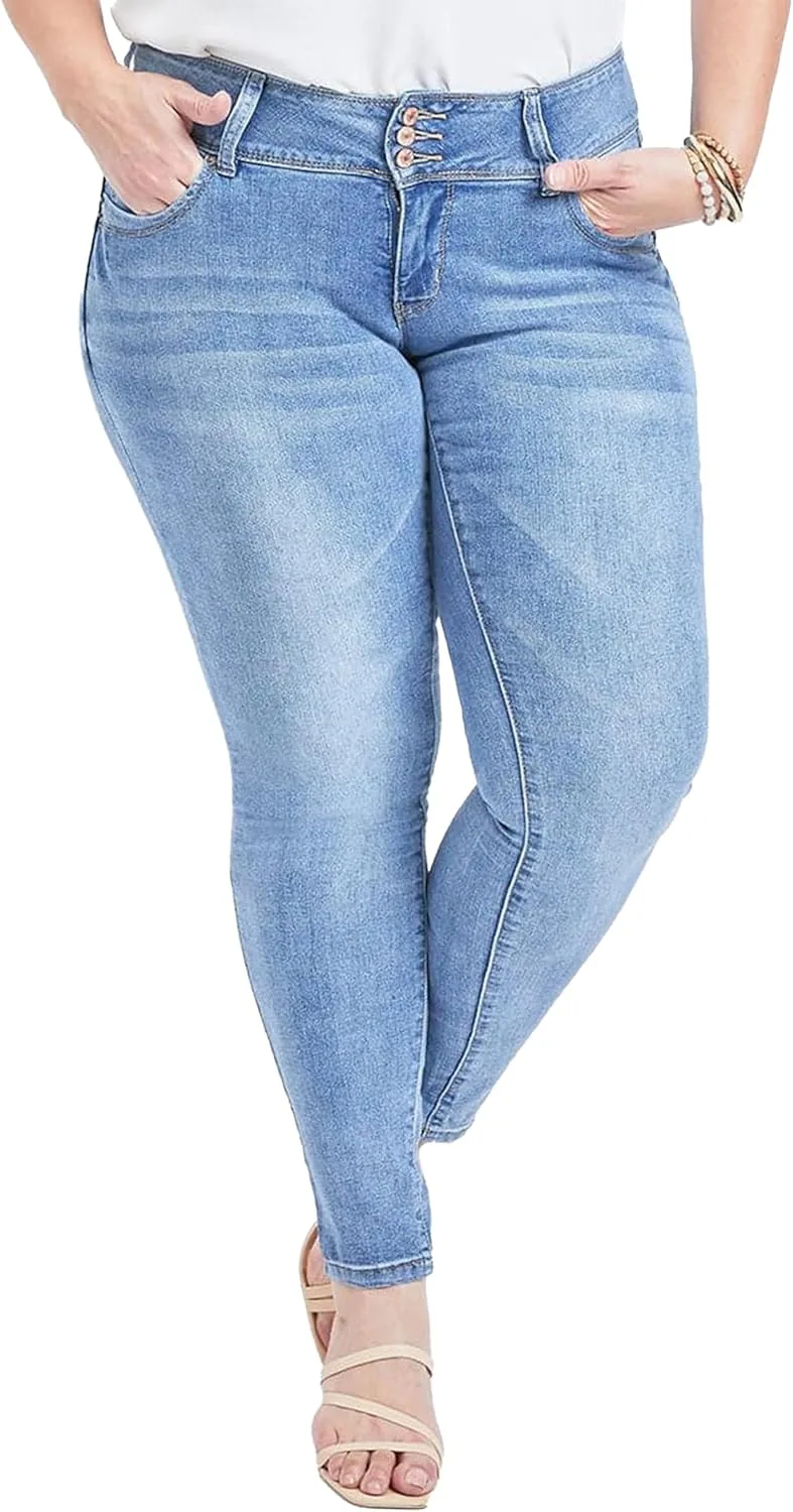 

Royalty for Me Women Plus Size Wannabettabutt джинсы на 3 пуговицах из лайкры с переработанными волокнами