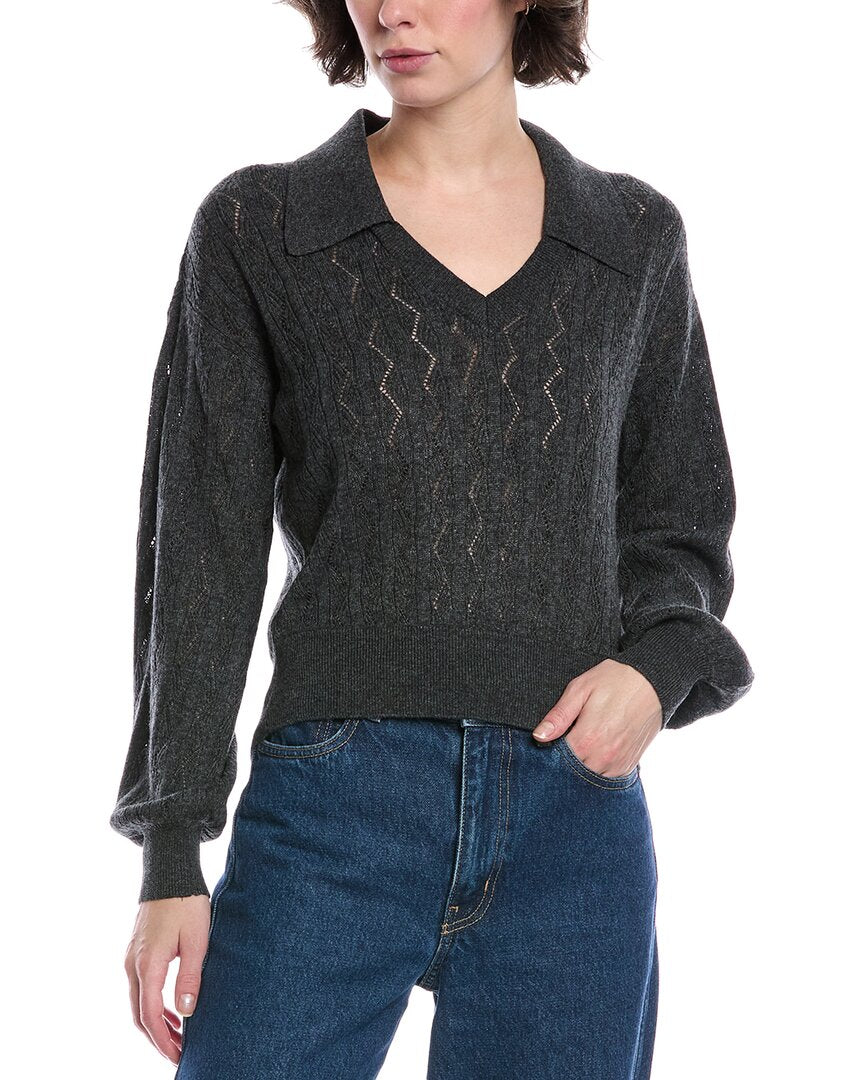 

Исторический дизайн поло-свитер из шерстяной смеси Tilly Design History, серый