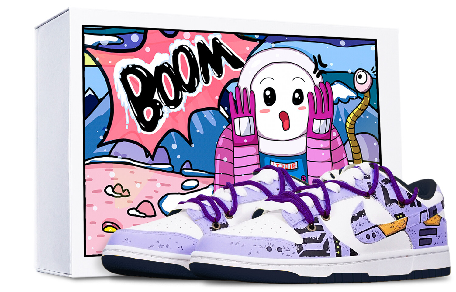 

Кроссовки Nike Dunk Skateboard Shoes Women's Low-Top Blue Purple