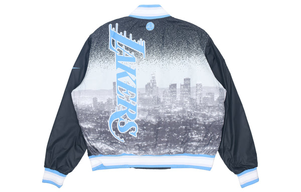 Спортивная футболка nba courtside los angeles lakers woven casual sports baseball uniform jacket black Nike, черный — фото 2