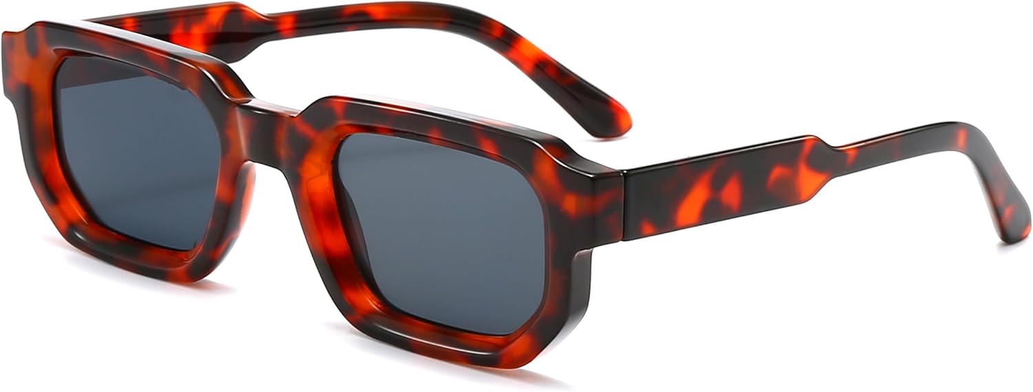 

Солнцезащитные очки Mirkcittle в квадратной толстой оправе для женщин и мужчин, модные массивные прямоугольные солнцезащитные очки в стиле 90-х, Tortoise Frame/Grey Lens