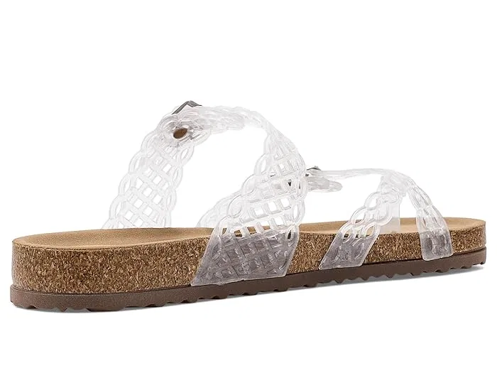 Сандалии блестящие ремешки Beach Steve Madden Kids, Clear — фото 4