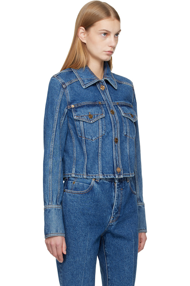 Balmain Укороченная выцветшая джинсовая куртка — фото 2
