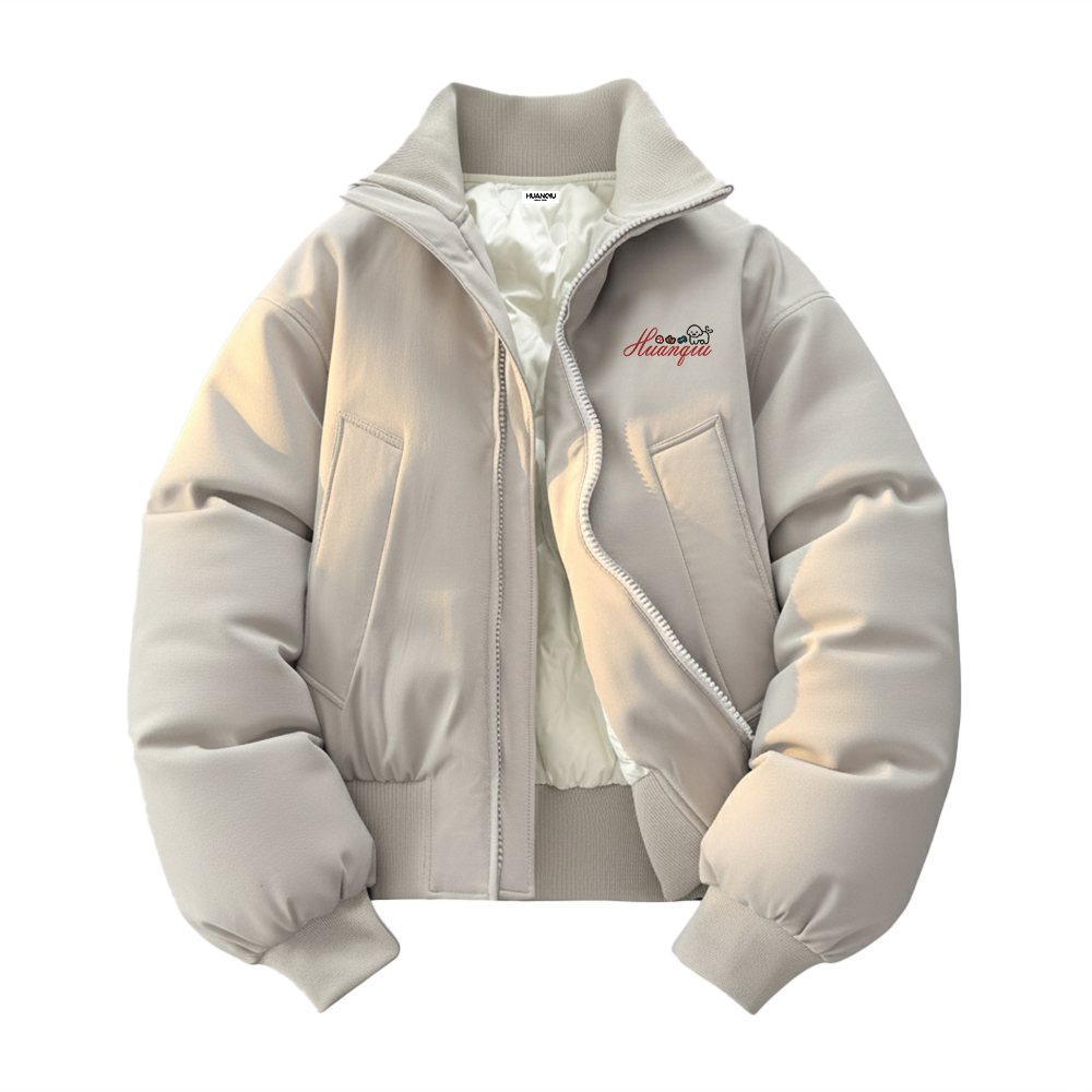 

Пуховик Unisex Stand Collar Thickened HUANQIU, светло-серый[90% duck down]