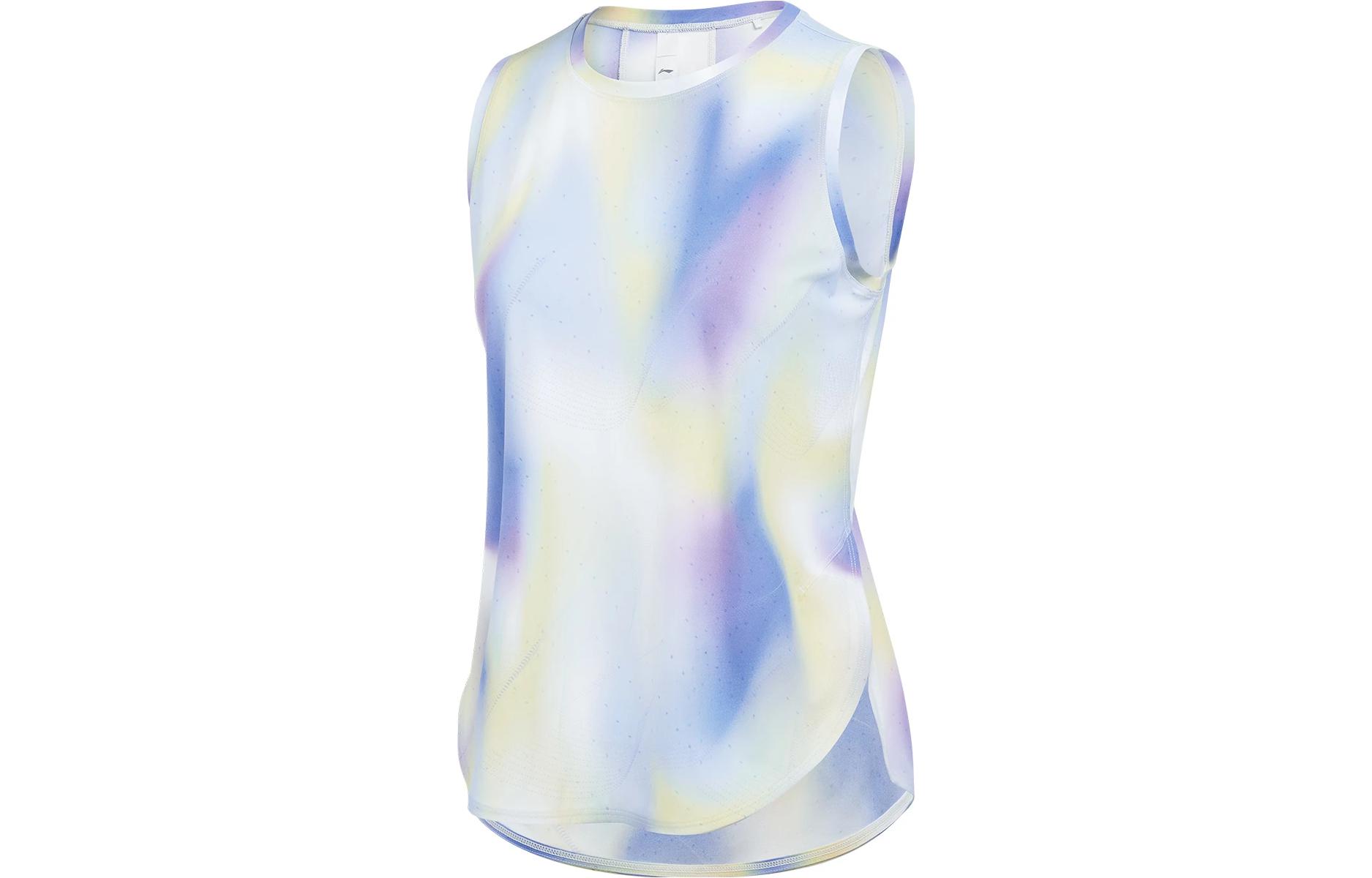 

Фитнес серия Топ без рукавов Женский Синий Зеленый Фиолетовый Размытый облачный принт LINING