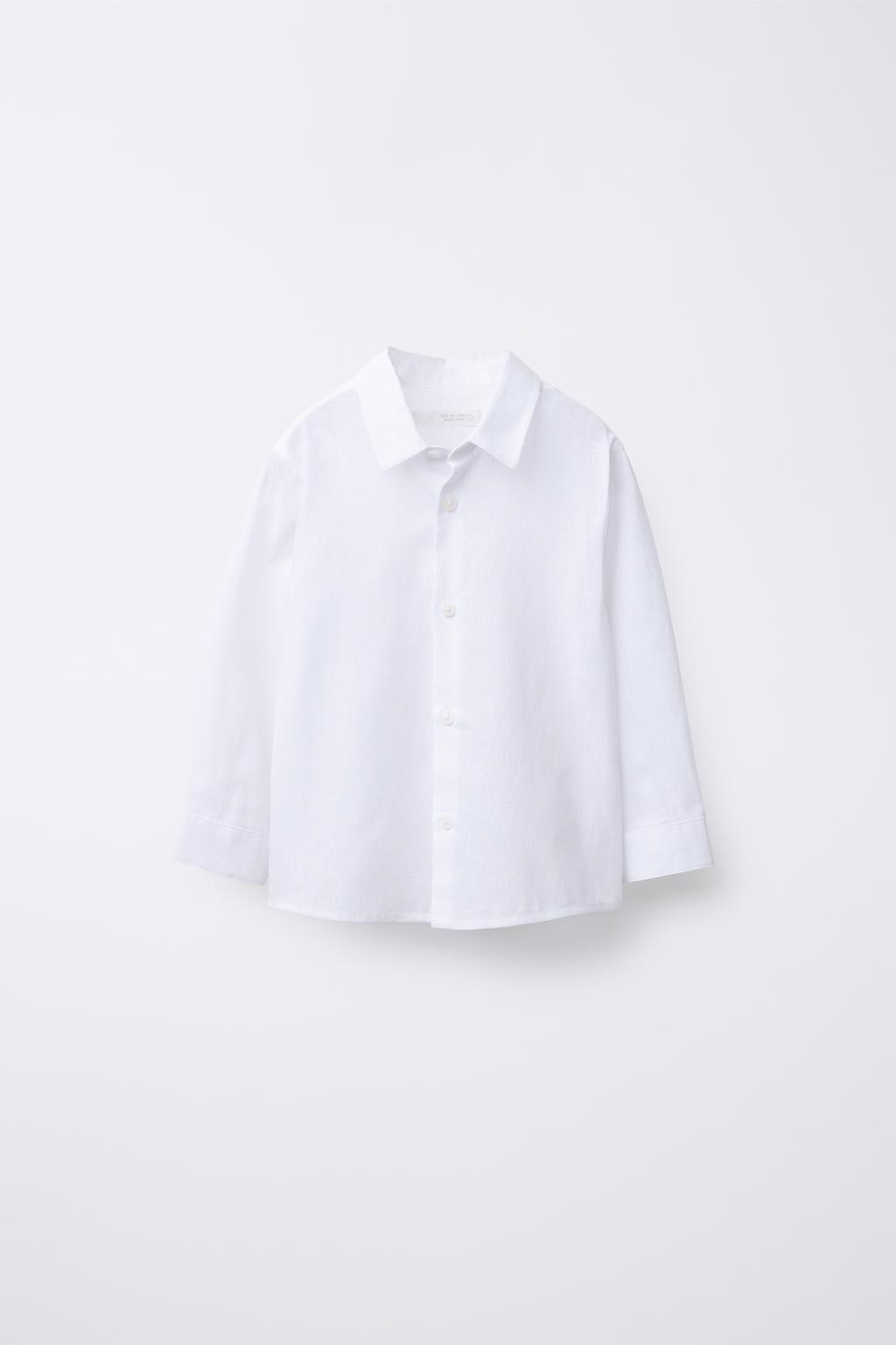 

Рубашка из льняной смеси ZARA, белый
