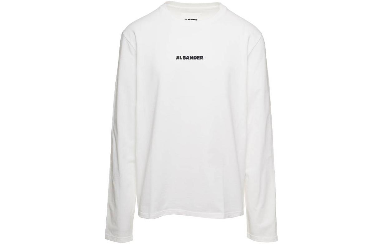 Футболка с длинными рукавами и принтом логотипа JIL SANDER, белая — фото 2