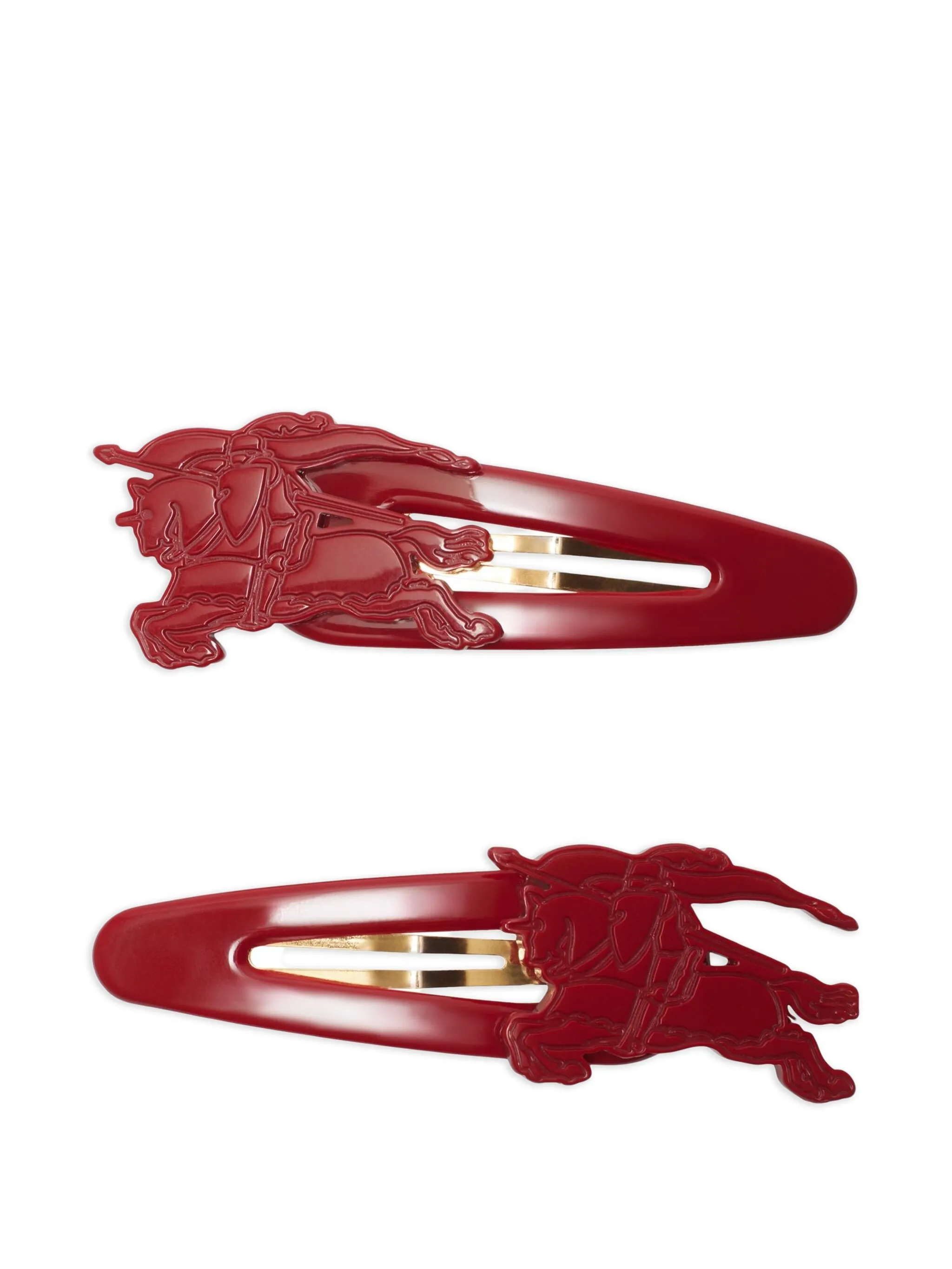

Набор из двух заколок для волос с декором Equestrian Knight Burberry Kids, красный