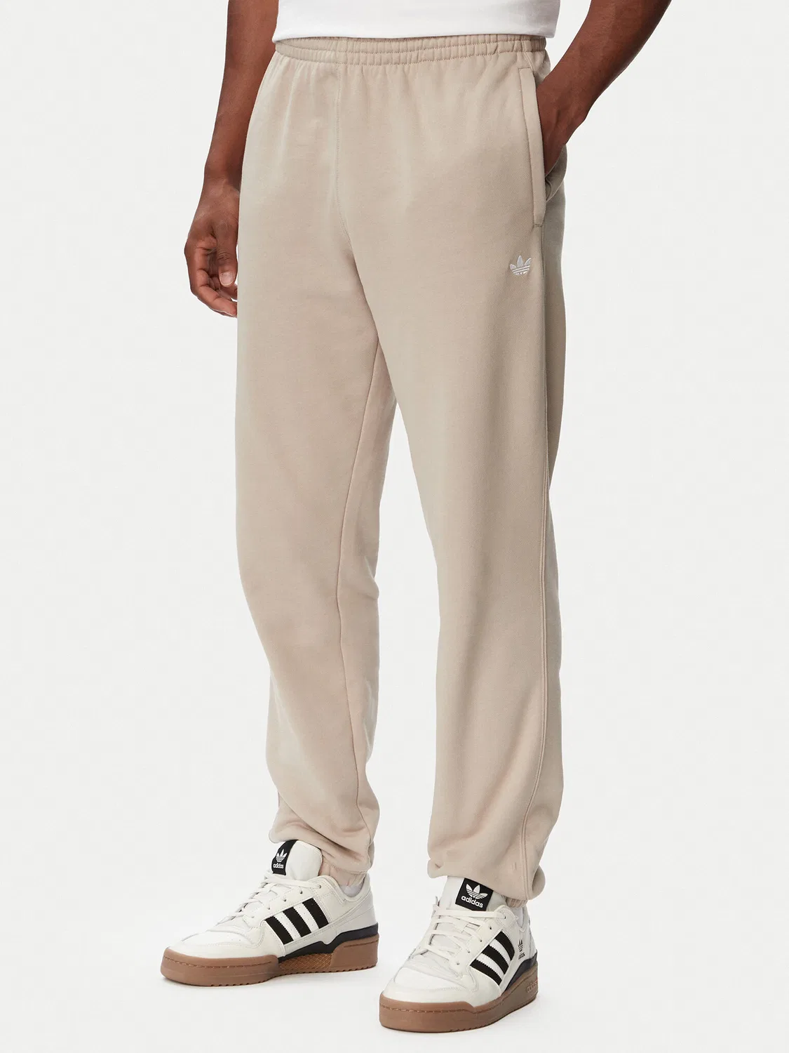 Мужские спортивные штаны стандартного кроя Trefoil Essentials French Terry Adidas, бежевый