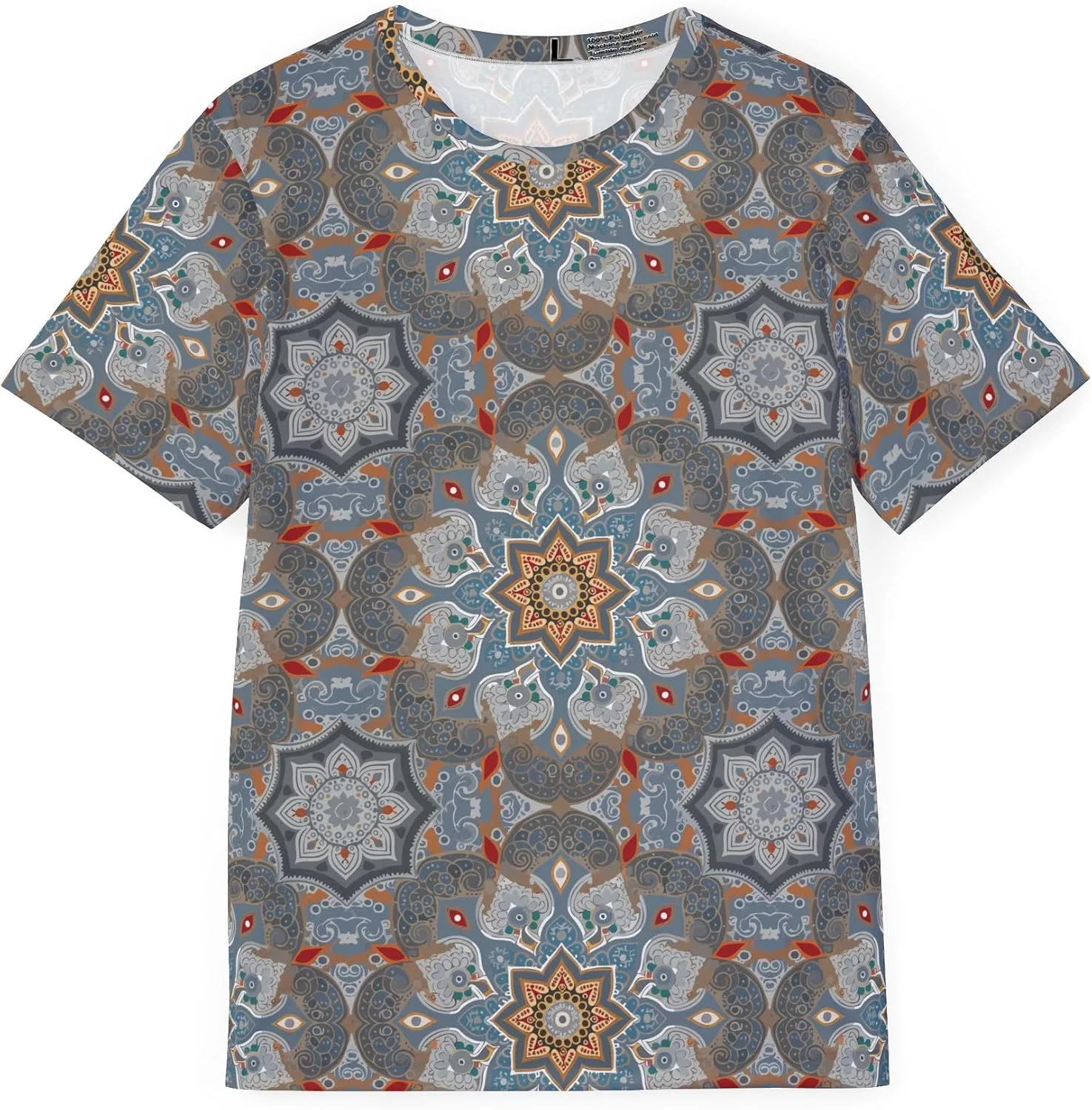 Унисекс футболка с принтом Мандала Freyata, Multicolor