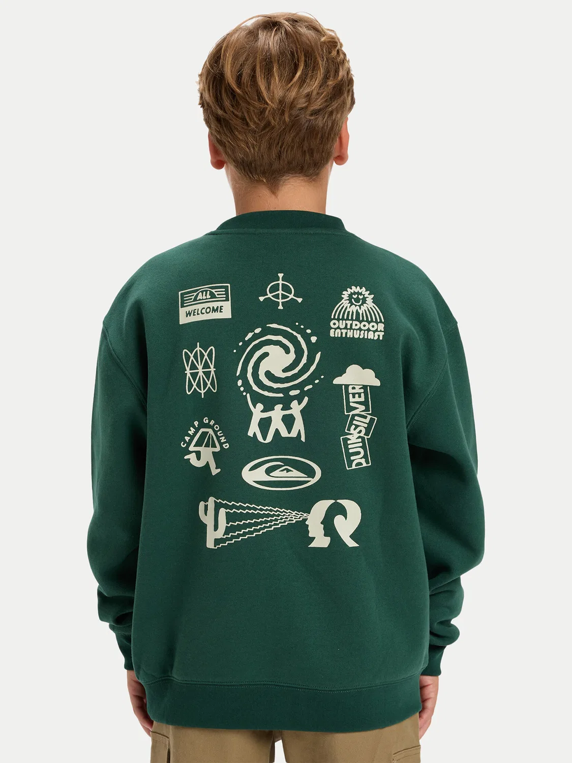 Толстовка стандартного кроя для мальчика Salt Water Graphic Quiksilver, зеленый — фото 3