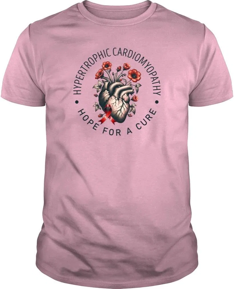 Футболка с принтом Hypertrophic Cardiomyopathy Awareness, Light Pink
