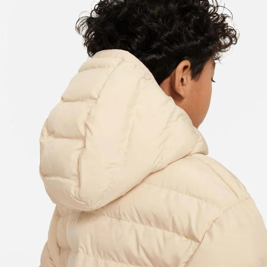 Детская куртка с капюшоном, легкая, Low Synthetic Fill Jacket, Nike, Кремовый — фото 4