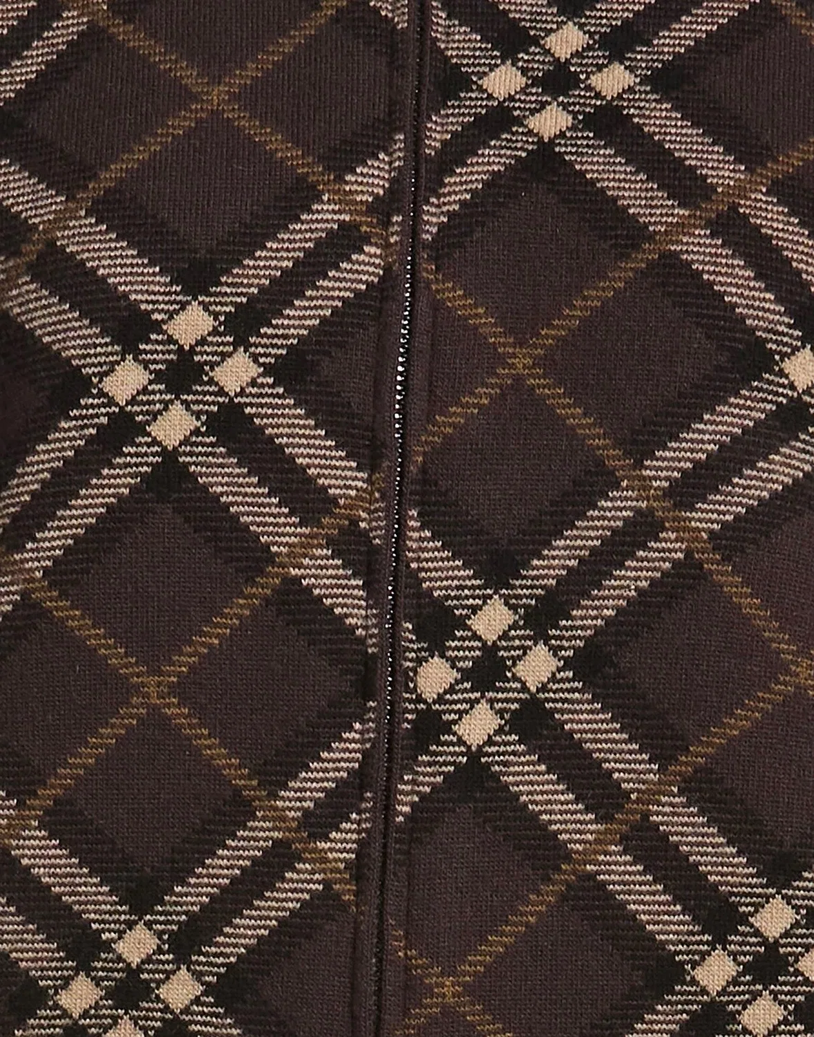 Женский жаккардовый кардиган с принтом Burberry, темно-коричневый — фото 4