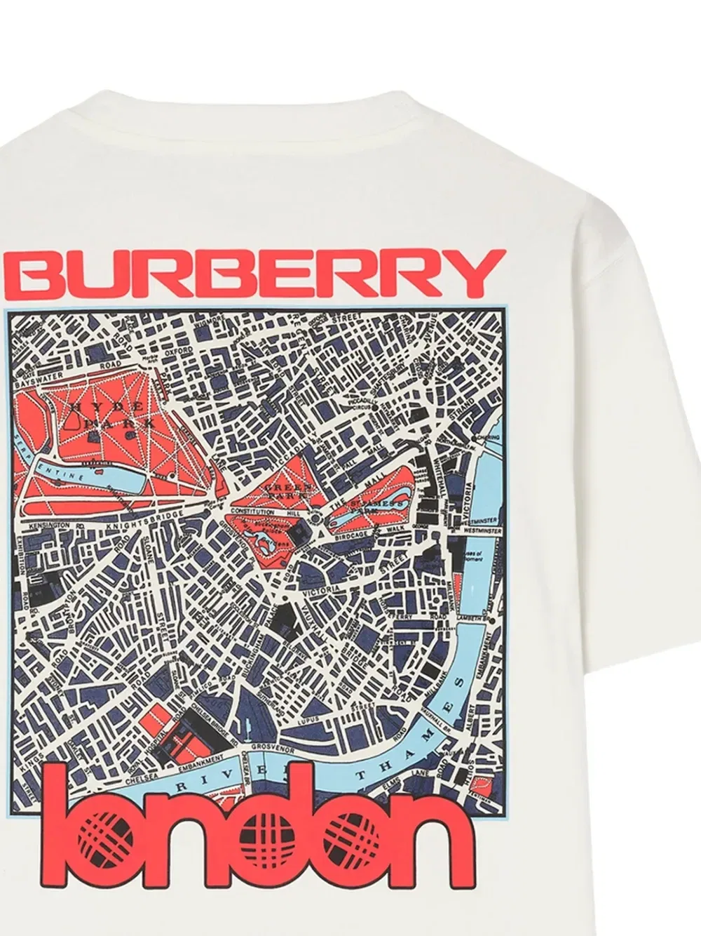 Футболка из хлопка с картой Лондона Burberry, белый — фото 3
