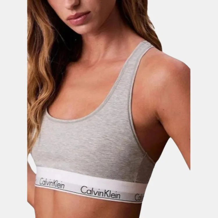 Женский бюстгальтер с логотипом Calvin Klein, Gray — фото 3