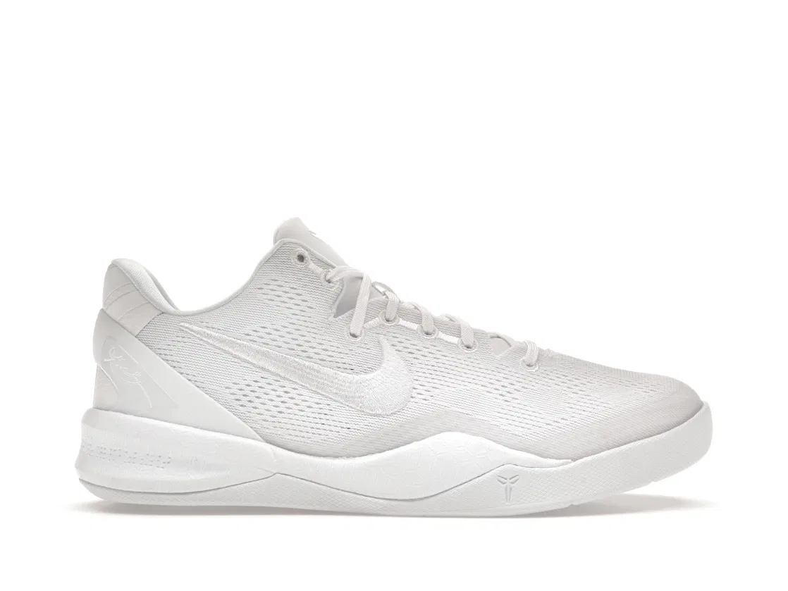 Детские кроссовки для баскетбола с низким верхом Nike Kobe 8 Protro Halo, White/White-White