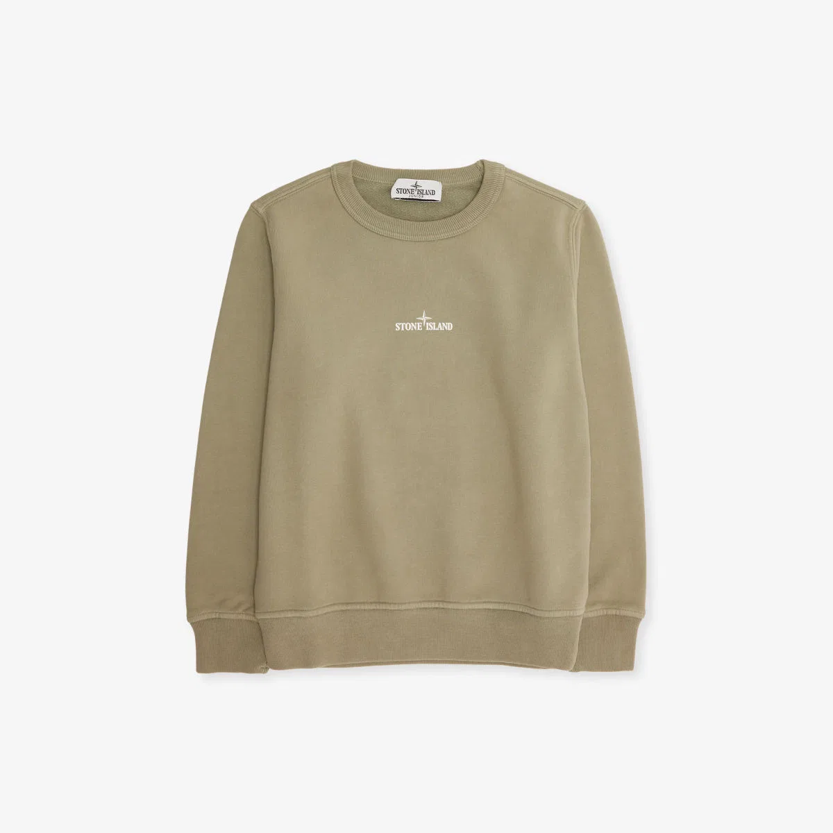 Хлопковая толстовка с круглым вырезом и нашивкой, 4-12 лет Stone Island, коричневый